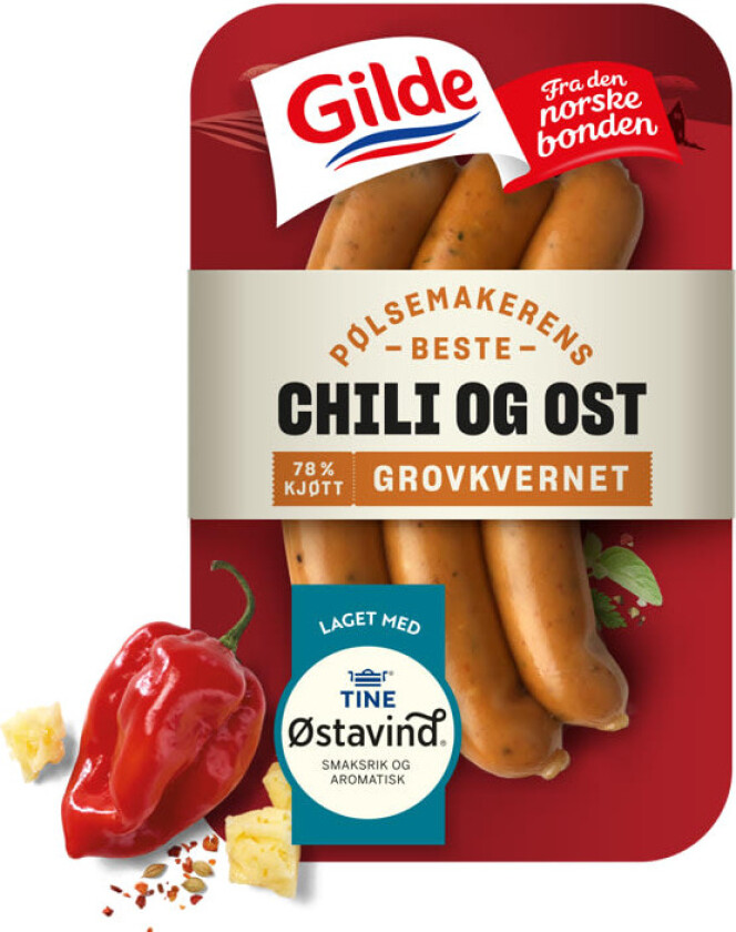 Chili&Ostepølse 225g