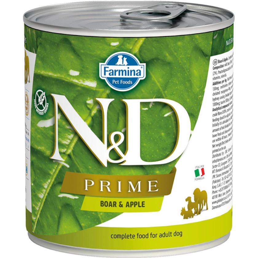 N&D Prime Wild Boar & Apple Våtfôr til hund 6 x 285 g