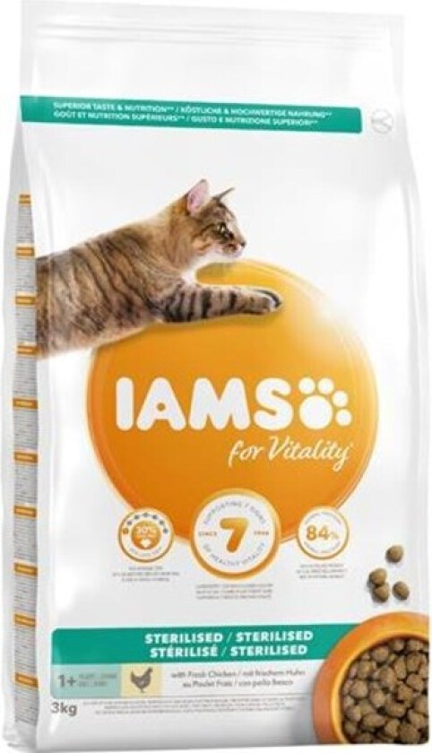 Iams for Vitality Cat Adult Sterilised Chicken (3 kg)