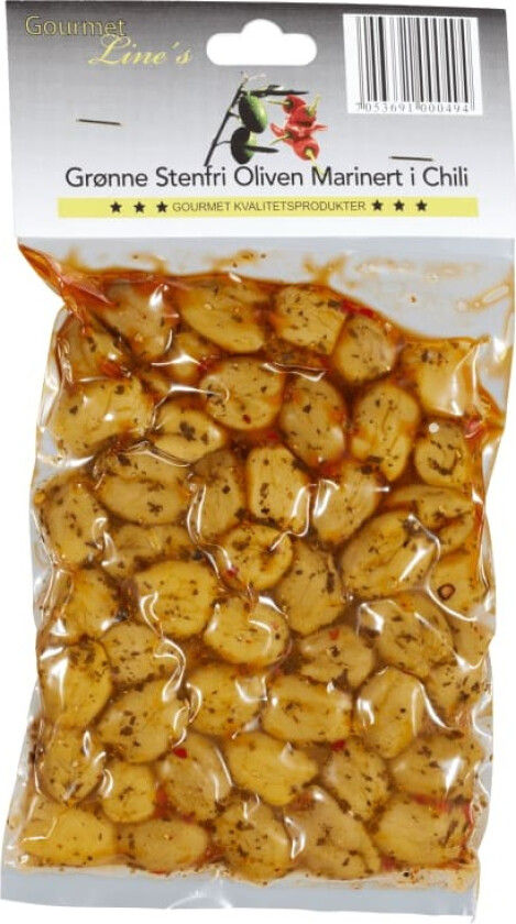 Oliven Grønn u/Sten m/Chili 250g