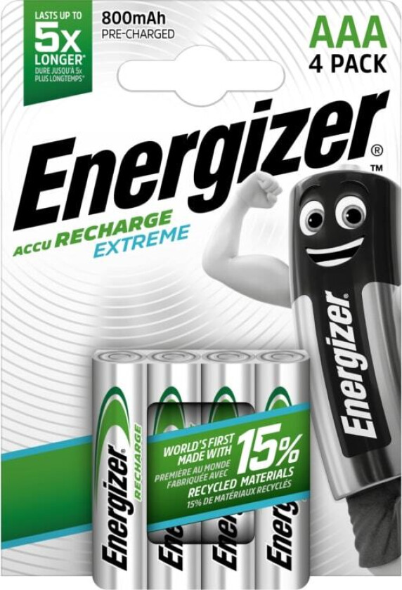 Energizer®oppladbare batterier Extreme 4 pk