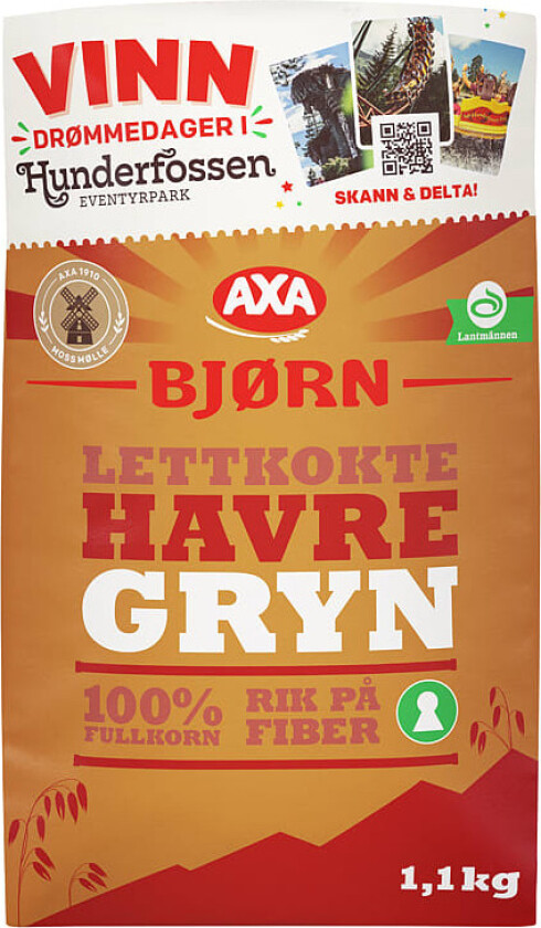 Axa Lettkokte Havregryn 1,1kg
