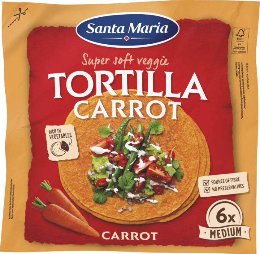 Santa Maria Tortilla Carrot Medium 240g