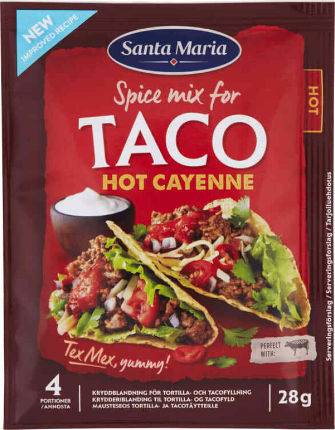 Santa Maria Taco Spice Mix Hot Cayenne 28g