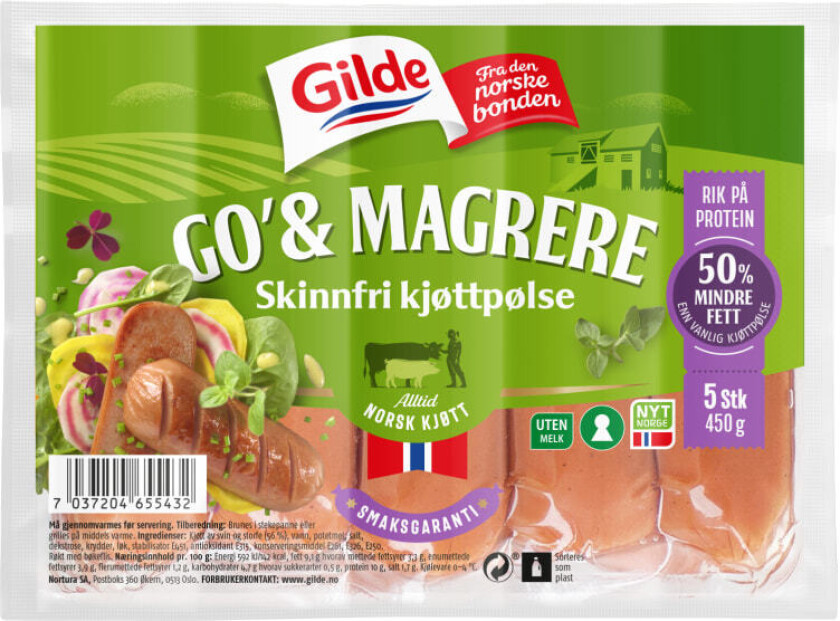 Bilde av Gilde Go og Mager Kjøttpølse uten Skinn 450g