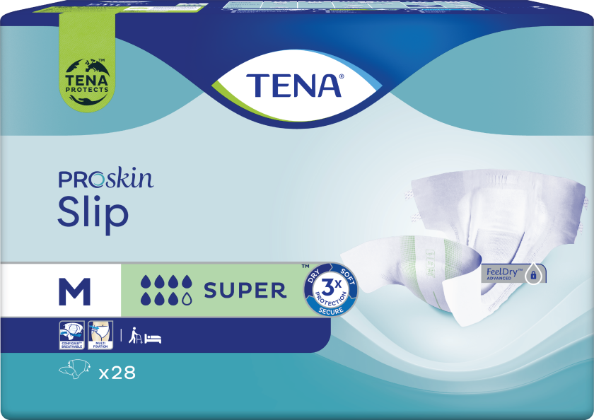 Tena Slip Super, Medium, Alt-i-ett bleie, 28 stk.