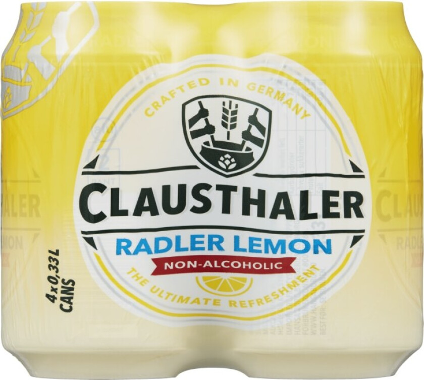 Bilde av Clausthaler Radler Lemon 0,33lx4 boks