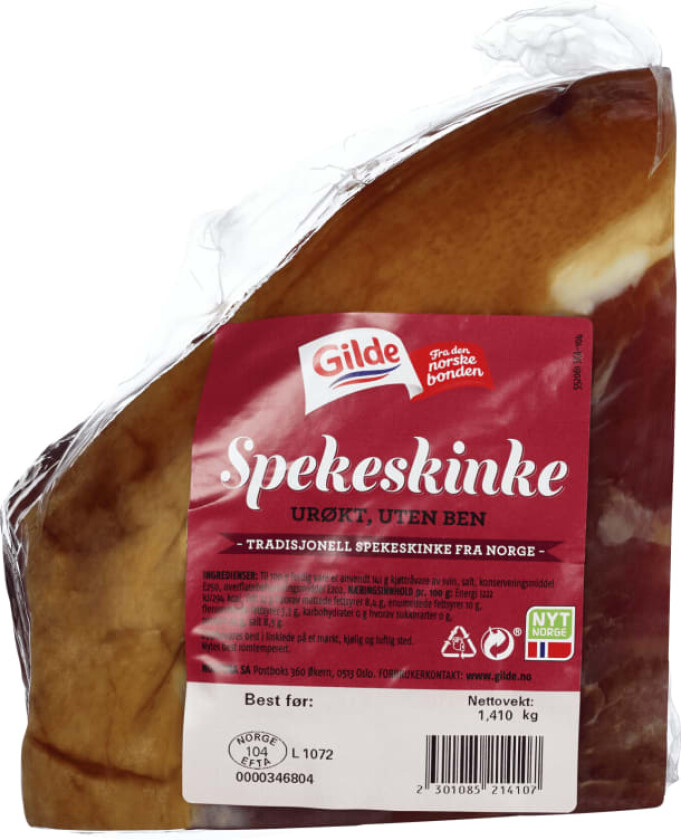 Spekeskinke Urøkt Bit u/Ben Ca1,2kg