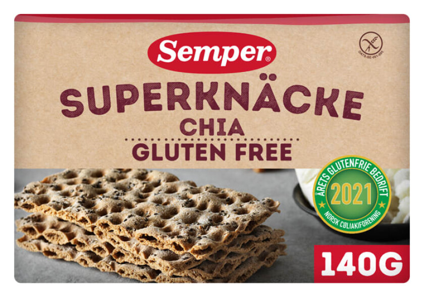 Superknacke Chia Gl.Fri 140g