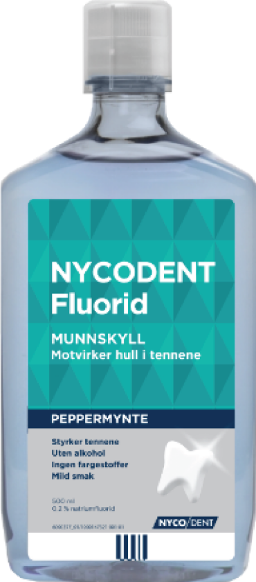 Bilde av Fluorid Munnskyll med peppermynte, 500 ml