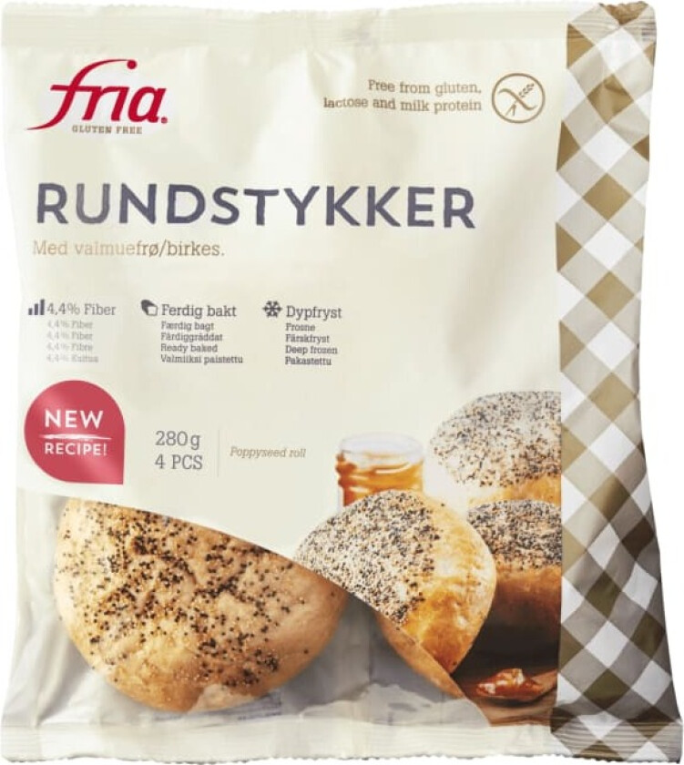 Rundstykker m/Valmuefrø glutenfri 280g