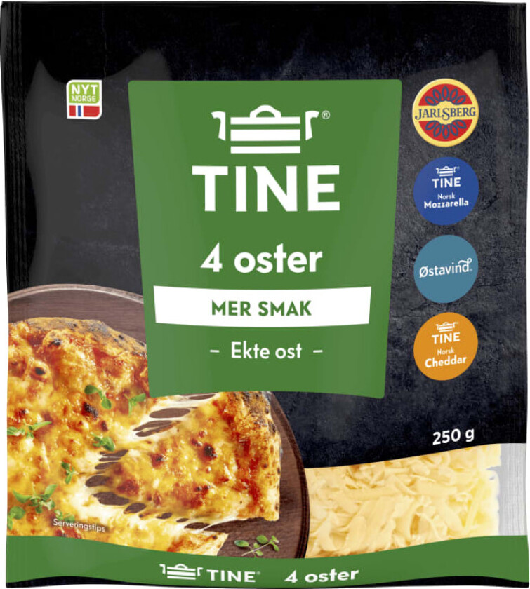 Ekte Revet Ost 4 Oster 250g