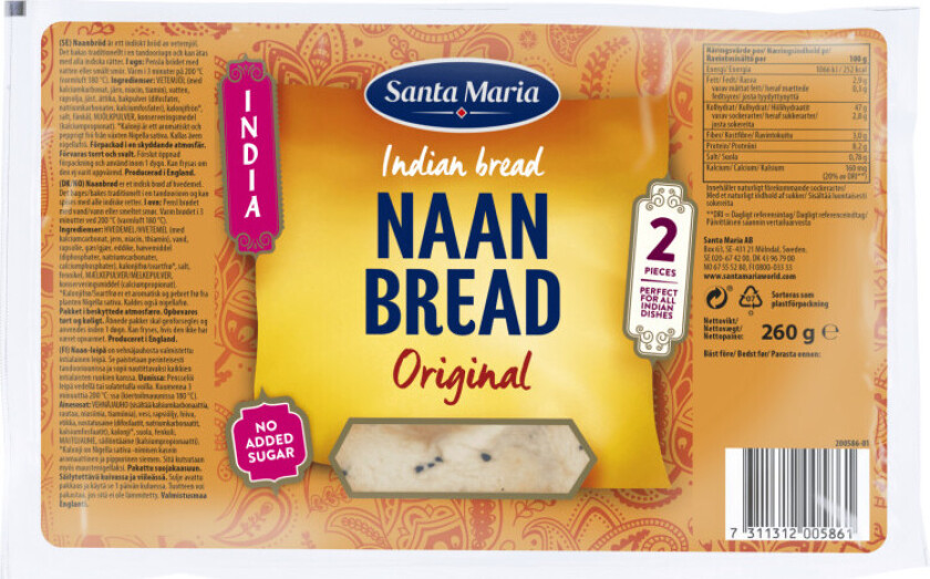 Santa Maria Naan Bread Original 260g