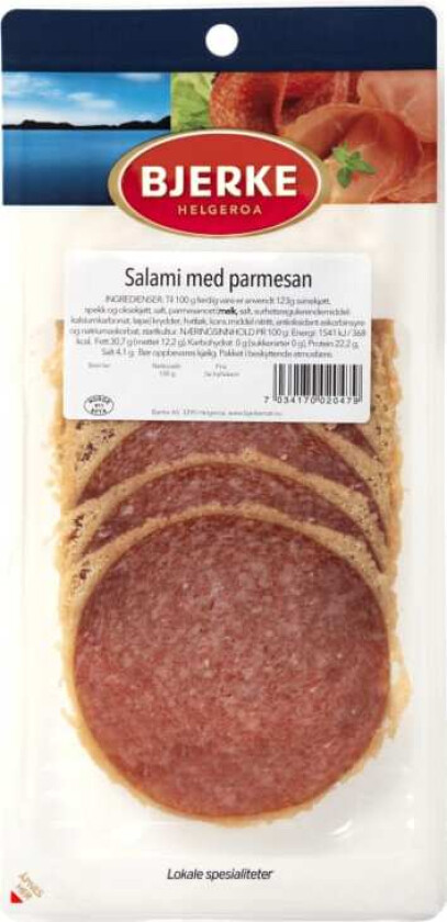 Salami m/Parmesan skivet 100g Bjerke