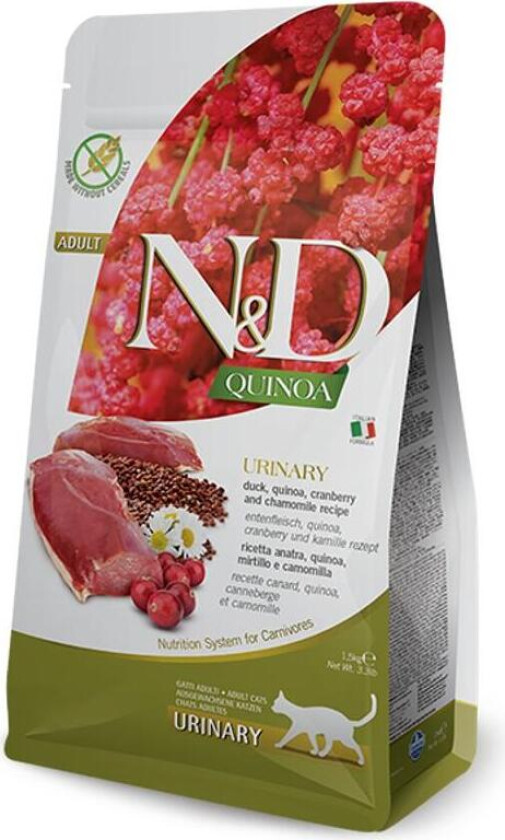 N&D Quinoa Urinary Duck Tørrfôr til katt 1,5 kg