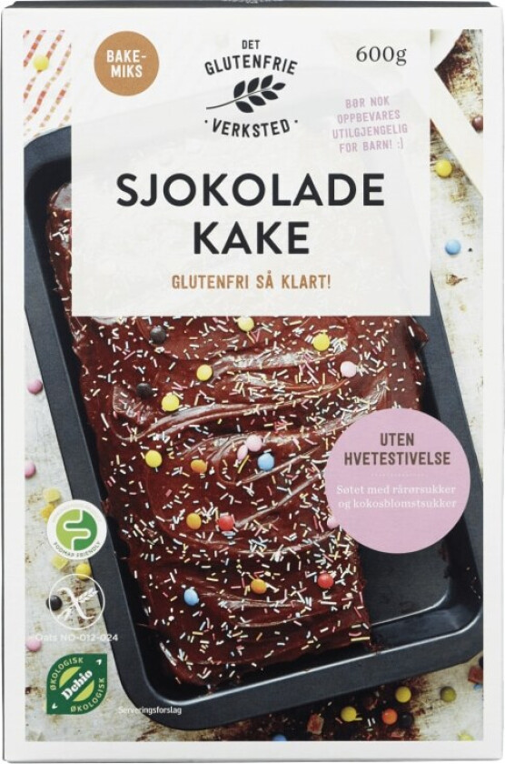 Det Glutenfrie Verksted Bakemikser Sjokoladekake 600g