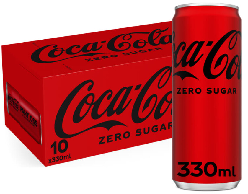 Coca-Cola uten Sukker 10stk x 0,33l, 3,3l