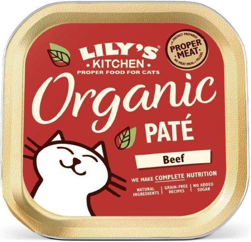Organic Beef Patè Våtfôr til katt 85 g