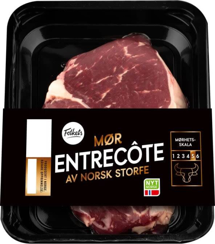 Storfe Entrecote skivet Ca350g