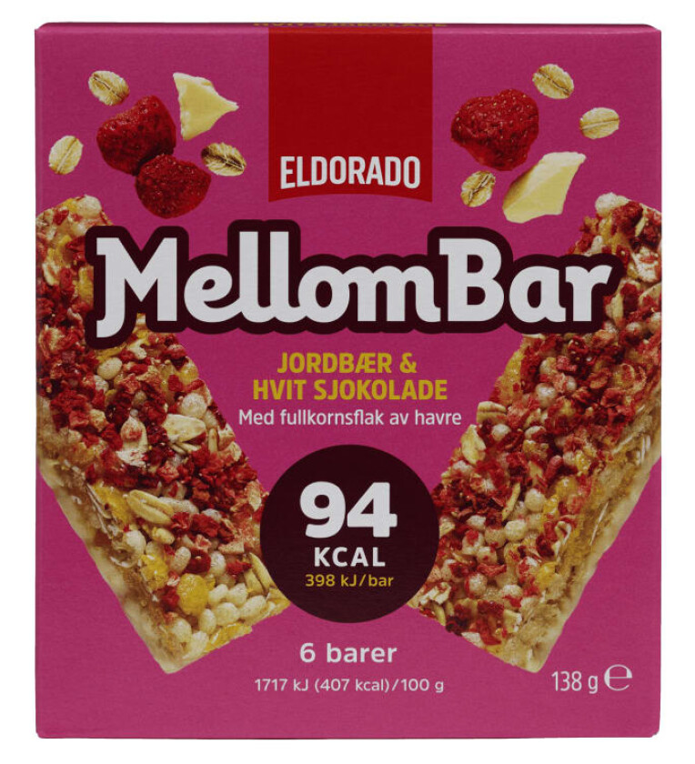 Bilde av Mellombar Jordbær Hvit Sjokolade 138g