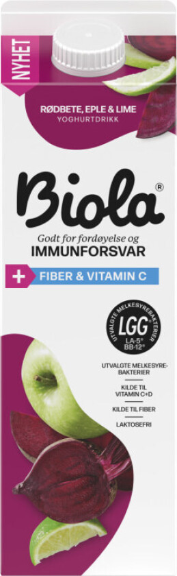 Biola Syrnet Melk Rødbet/Eple/Lime 1000g Tine