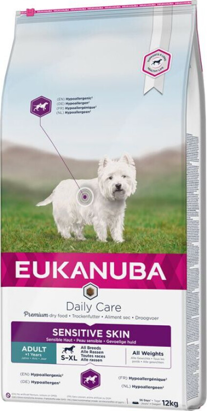 Bilde av Eukanuba Dog Daily Care Adult Sensitive Skin All Breeds (12 kg)