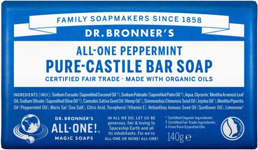 Bilde av Dr. Bronner All One Peppermint Pure Castile Bar Soap 140g