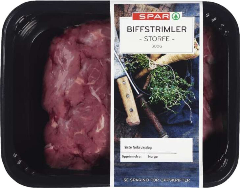 Storfe Biffstrimler 300g