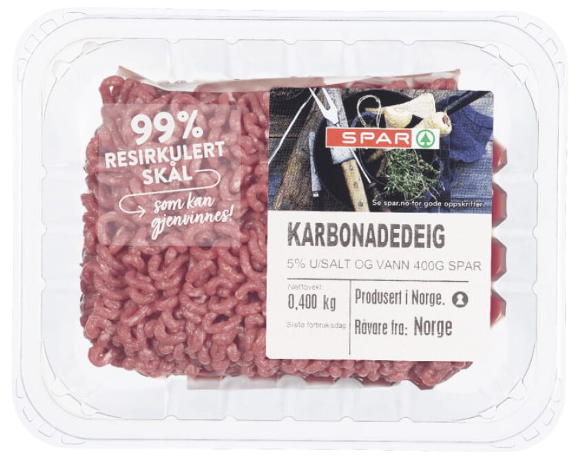 Karbonadedeig 5% u/Salt og Vann 400g