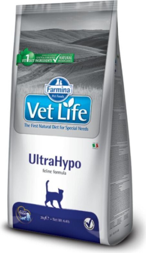 VetLife UltraHypo Tørrfôr til katt 2 kg