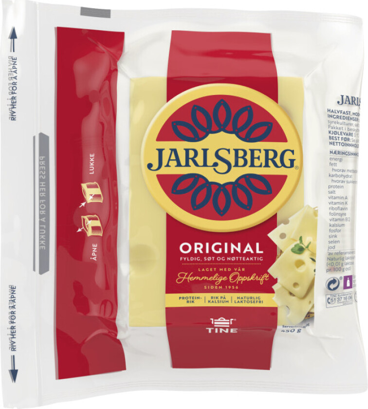 Jarlsberg Skorpefri 450g Tine