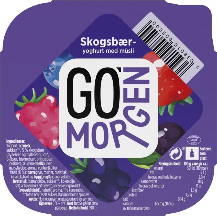 Bilde av Tine Go' Morgen Skogsbær/Müsli 190g