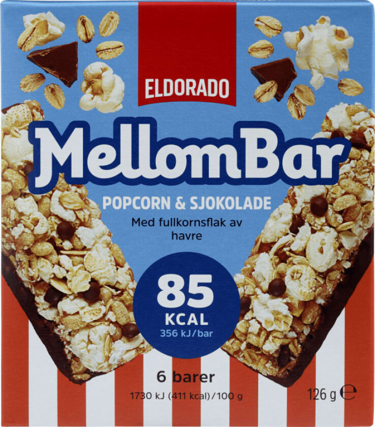 Bilde av Mellombar Popcorn&Sjokolade 130g