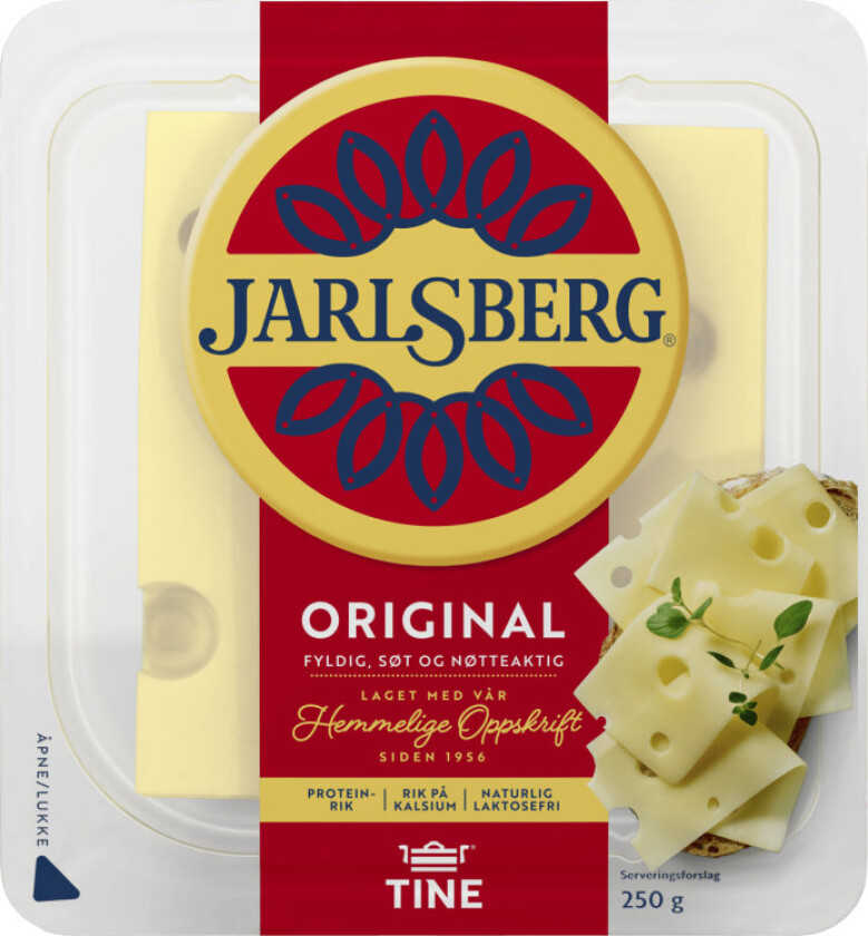 Bilde av Jarlsberg 27% skivet 250g Tine