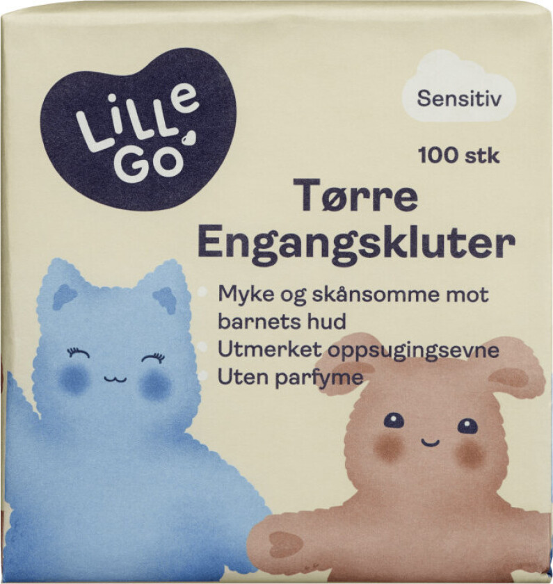 Engangskluter Tørre Sensitiv 100stk