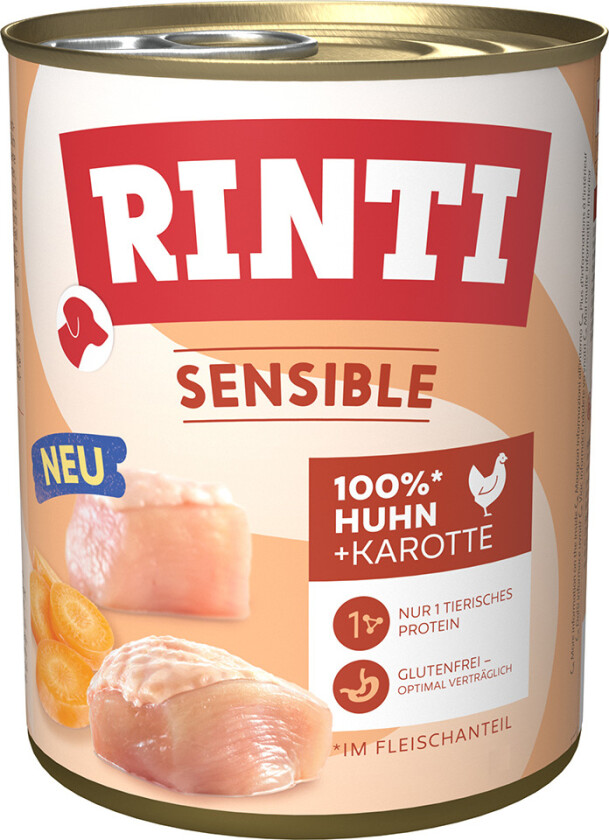 Bilde av Økonomipakke Rinti Sensible 24 x 800 g - Kylling & gulrøtter