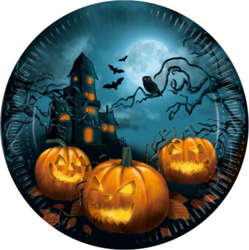 Papptallerken -Halloween sensations- 23cm, pk/8