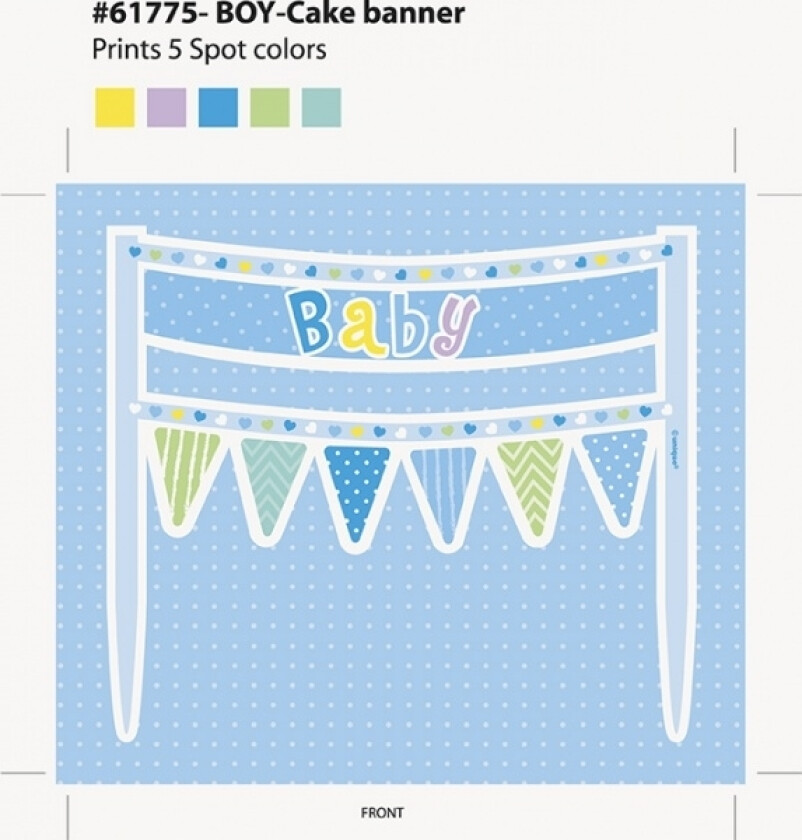 Kakepynt banner med babytema