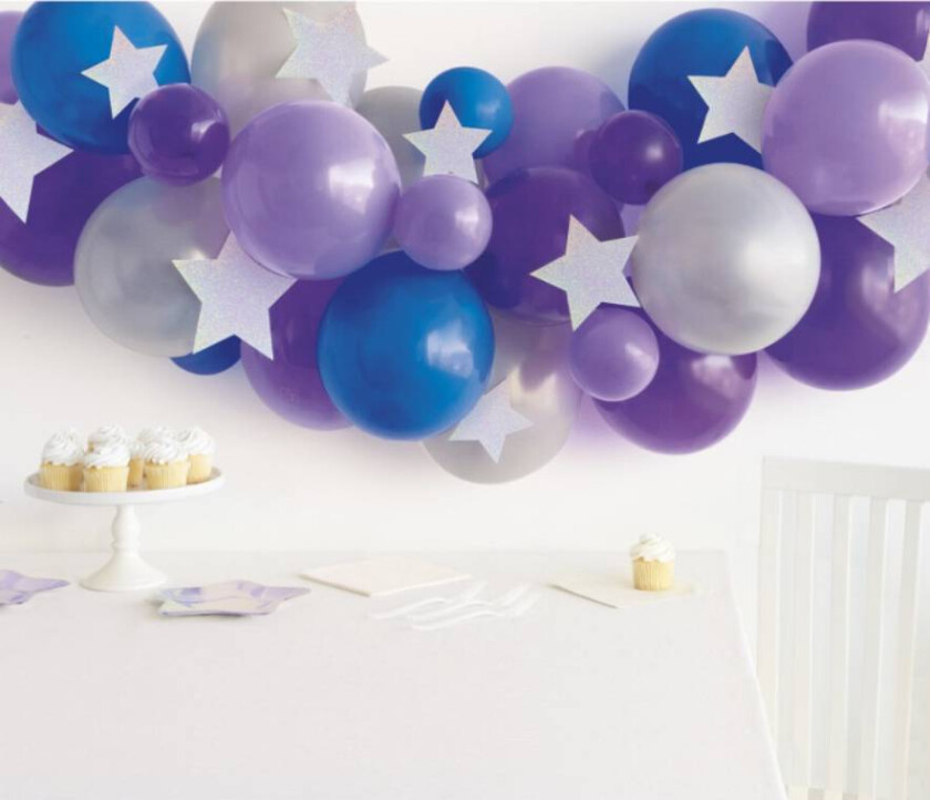 Bilde av Ballong Kit, Lilla, blå og sølv