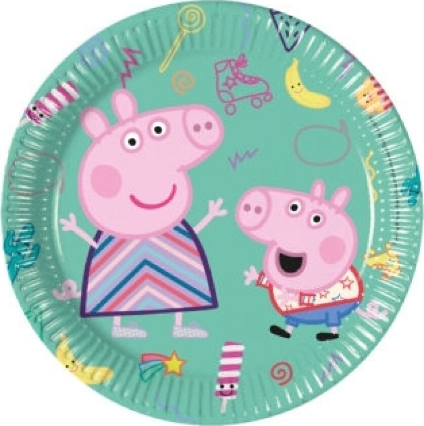 Peppa Gris papptallerken 20cm, pk/8