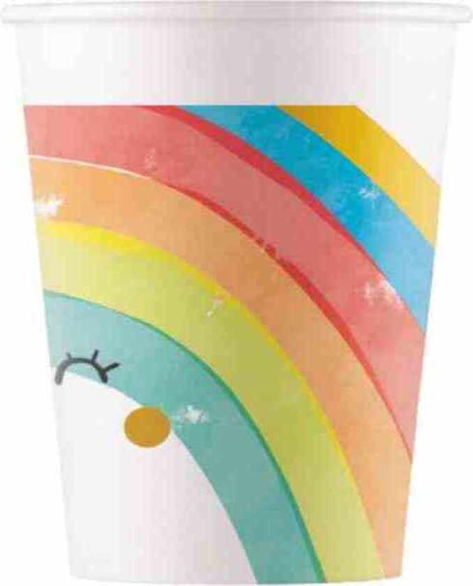 Pappkopper regnbue - Rainbow Party, pk/8