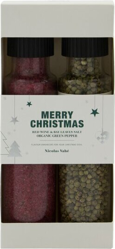 Bilde av - Christmas Essentials gaveeske rødvin- og laurbærbladssalt & økologisk grønn pepper
