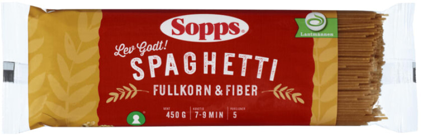 Bilde av Sopps Lev Godt! Fullkornspasta Spaghetti 450g