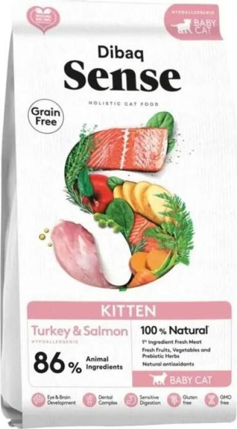 Cat Grain Free Kitten Turkey & Salmon Tørrfôr til kattunger 1,5 kg