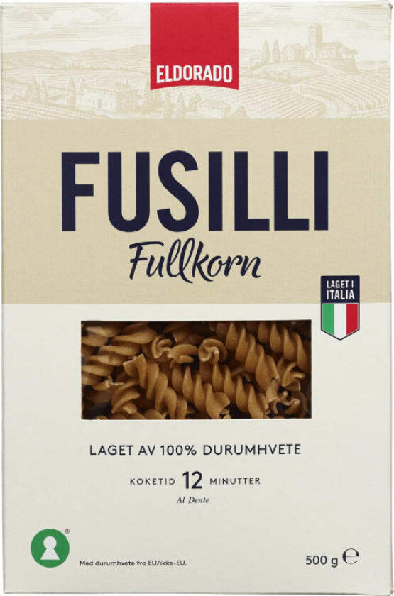 Pasta Fusilli Fullkorn 500g