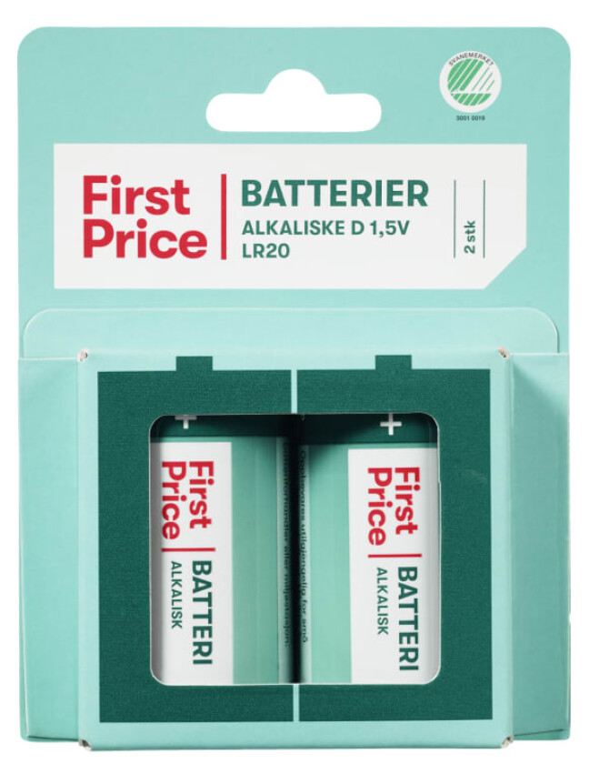 Batterier Lr20 1,5v 2pk