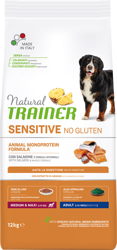 Bilde av No Gluten Adult Medium/Maxi med laks - Økonomipakke: 2 x 12 kg