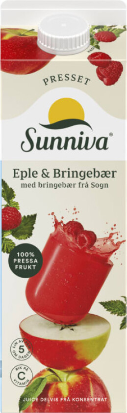 Sunniva Presset Eple/Bringebærjuice 1l