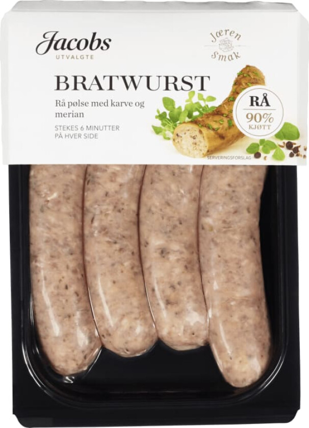 Bratwurst Rå 270g A.Idsøe/Jacobs Utvalgte