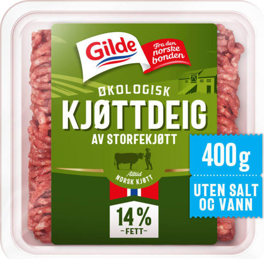 Kjøttdeig Storfe Økol.14% u/Salt&Vann 400g